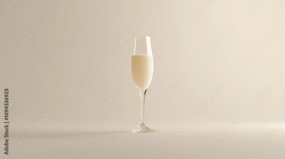 A minimalist image of a champagne flute filled with a light-colored beverage. A minimalist image of a champagne flute filled with a light-colored beverage.