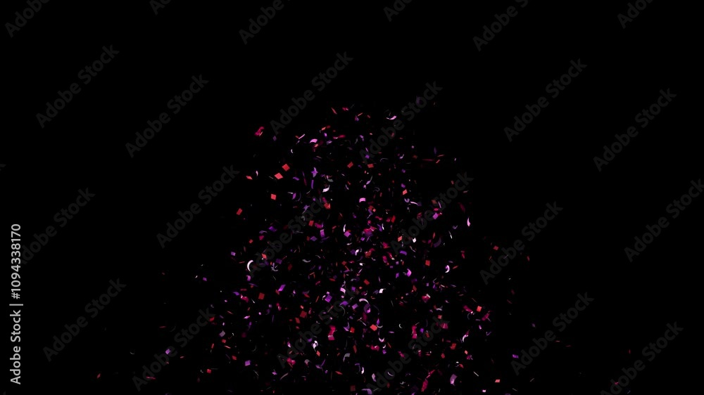 Colorful confetti explosion party popper exploding falling over black backgrounds. confetti celebration, birthday party, anniversary party. sparkling, event. burst. Fireworks. fun joy festive, vibrant