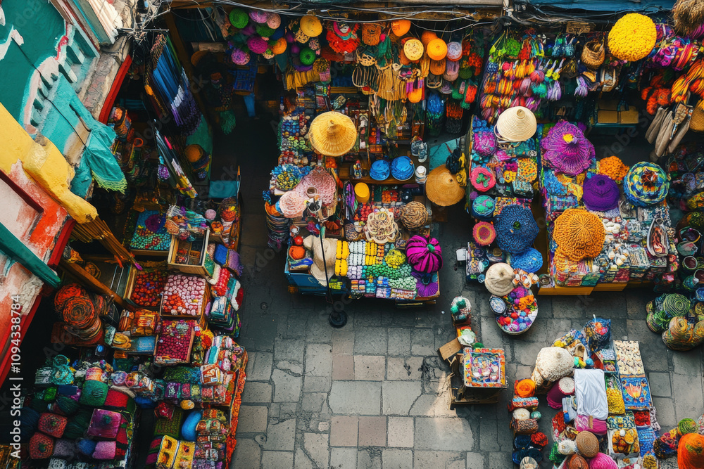 Fototapeta premium Vibrant Market Stalls
