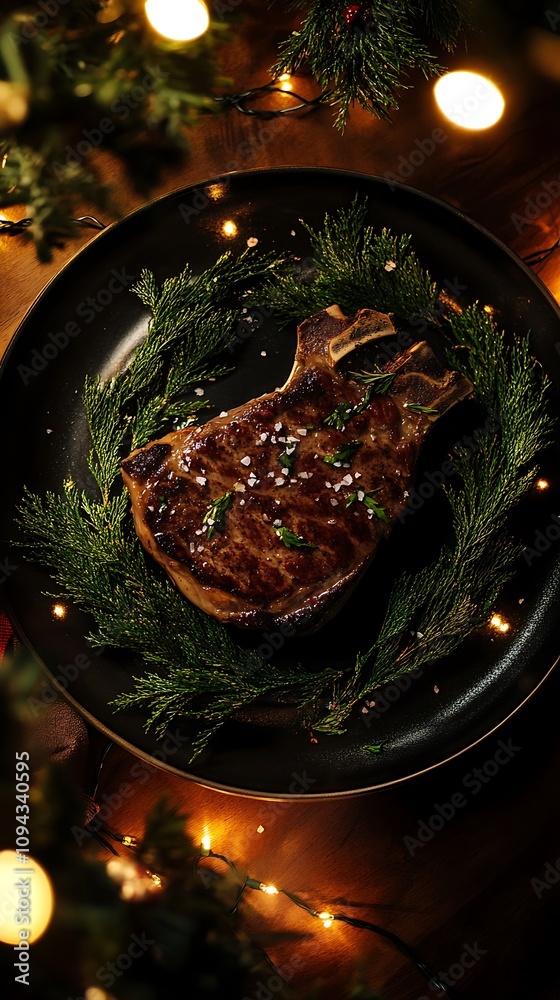 Festive Christmas Steak Dinner Presentation Festive Christmas Steak Dinner Presentation