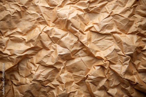 Abstract crumpled and creased recycle brown paper texture background