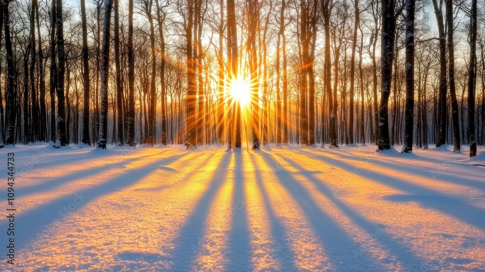 A snowy forest scene with sunlight piercing through the trees, capturing the sparkle of fresh snowflakes and intricate bark textures A snowy forest scene with sunlight piercing through the trees, capturing the sparkle of fresh snowflakes and intricate bark textures