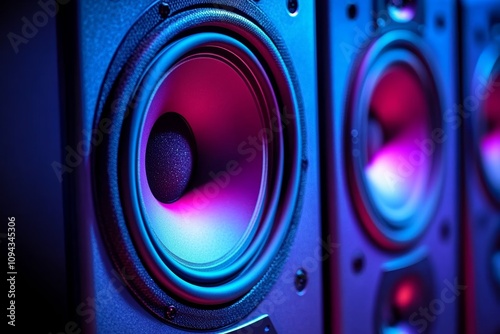 Futuristic Multimedia Speakers with Neon Glow and Stylish Design