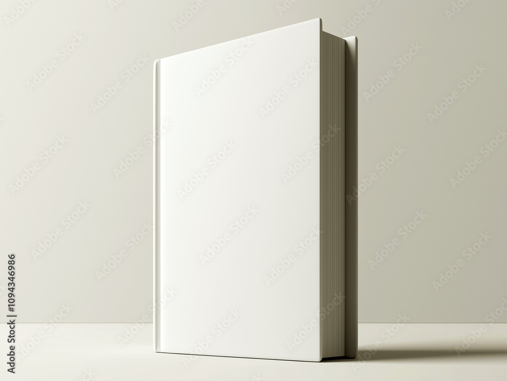 White Branding Mock Up Design: Plain white hard cover book in white minimalist interior White Branding Mock Up Design: Plain white hard cover book in white minimalist interior