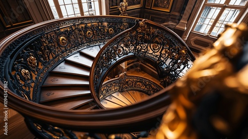 A Spiral Staircase Shot from Above