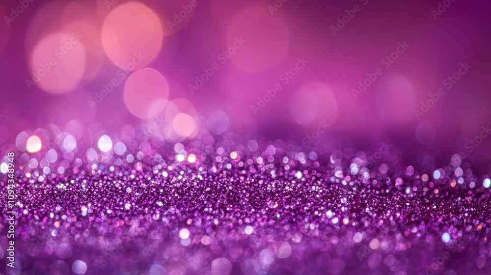 Abstract purple glitter bokeh background with sparkling lights and defocused highlights. Abstract purple glitter bokeh background with sparkling lights and defocused highlights.