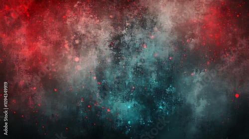 Crimson and Teal Nebula: A Digital Painting of Cosmic Dust and Gas. AI Generated