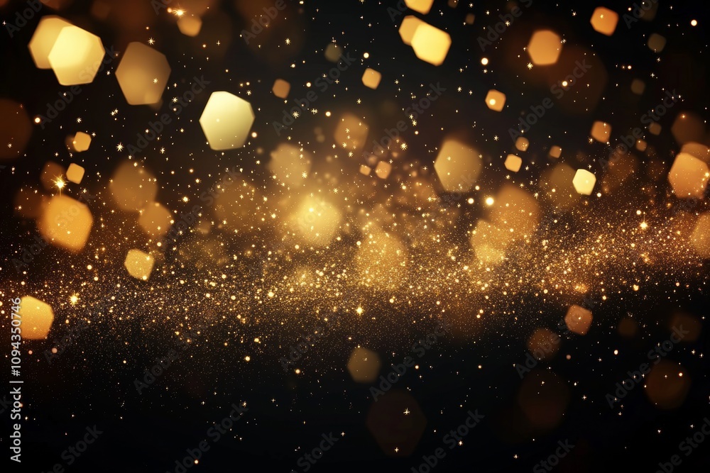 Obraz premium Golden Bokeh Background Abstract Digital Art