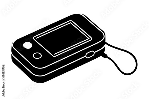 Pulse Oximeter Device Silhouette Vector Illustration - Medical and Healthcare Design