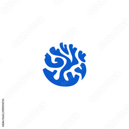 Abstract Sea Coral logo Vector Icon.