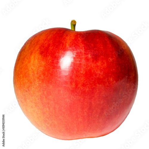Red apple on a white background.