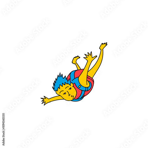 skydiver flying with a parachute