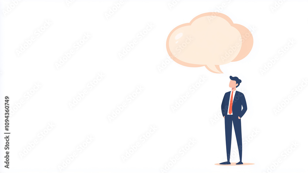 Business man and woman flat illustration with empty text bubble, communication Business man and woman flat illustration with empty text bubble, communication