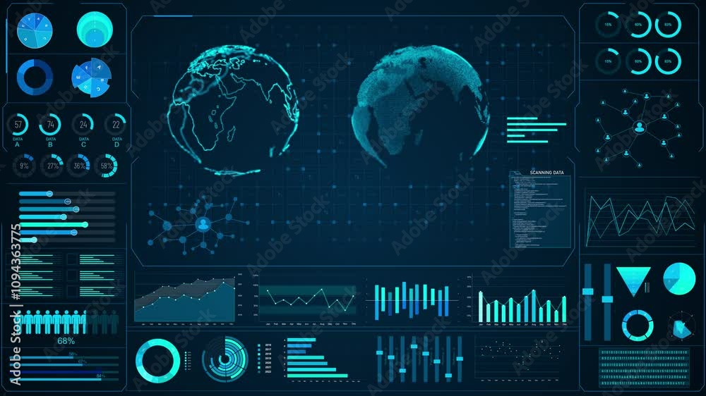 HUD infographic financial. Business charts data numbers, Information reports business strategy investment. Technology data Concept: industry entrepreneurship, finance Stock Market Bar Graph trading.