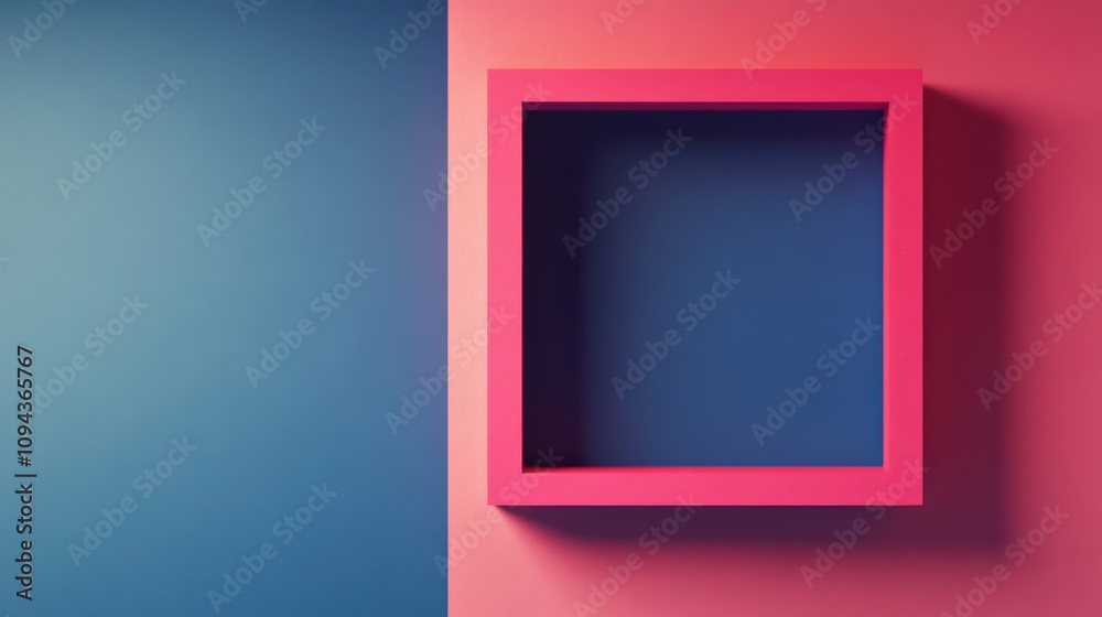 Square design with a pink and blue border Square design with a pink and blue border
