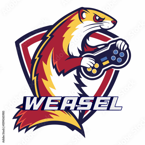 esport weasel animal logo