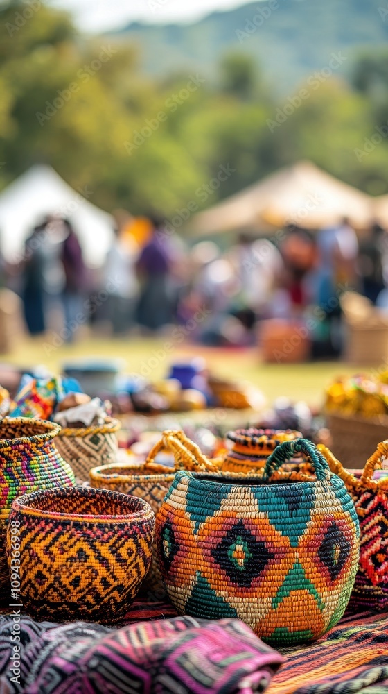 At a lively Swazi craft market, handmade baskets, jewelry, and fabrics draw in visitors At a lively Swazi craft market, handmade baskets, jewelry, and fabrics draw in visitors