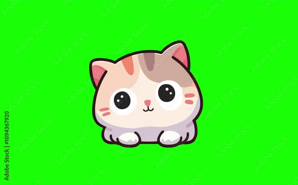 Cute Cat Green Screen Animation Happy, Scared, Playful, and Talking Expressions Cute Cat Green Screen Animation Happy, Scared, Playful, and Talking Expressions
