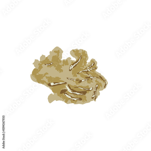 illustration of traditional Indonesian snack food anchovy rempeyek