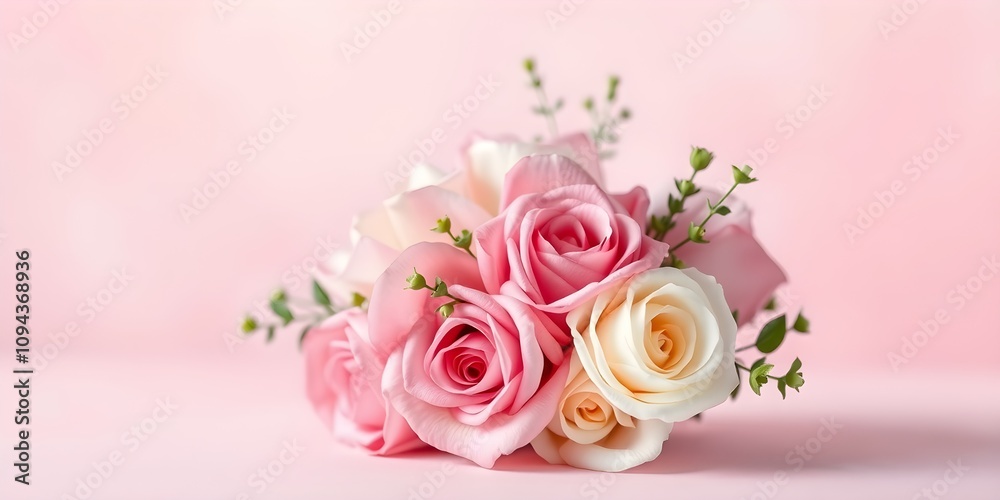 Elegant floral Valentine's bouquet with soft hues Elegant floral Valentine's bouquet with soft hues