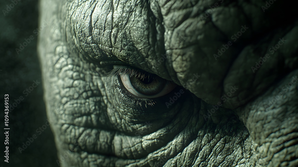 Close-Up of a Rhinoceros Eye