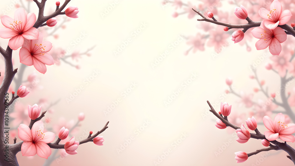 Cherry Blossom Flowers Spring Background. Concept of beauty, nature, and renewal. Cherry Blossom Flowers Spring Background. Concept of beauty, nature, and renewal.