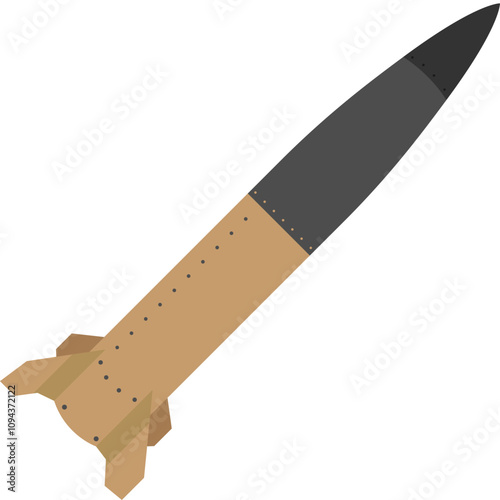 Ballistic missile logo, vector illustration of ATACMS tactical and ballistic missile.