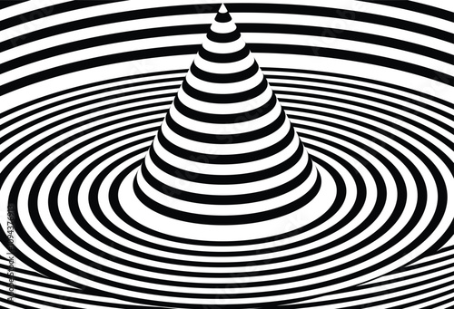 3D black and white background .Vortex form. Digital image with a psychedelic stripes. Abstract psychedelic stripes for digital wallpaper design Urban Vector Texture Template