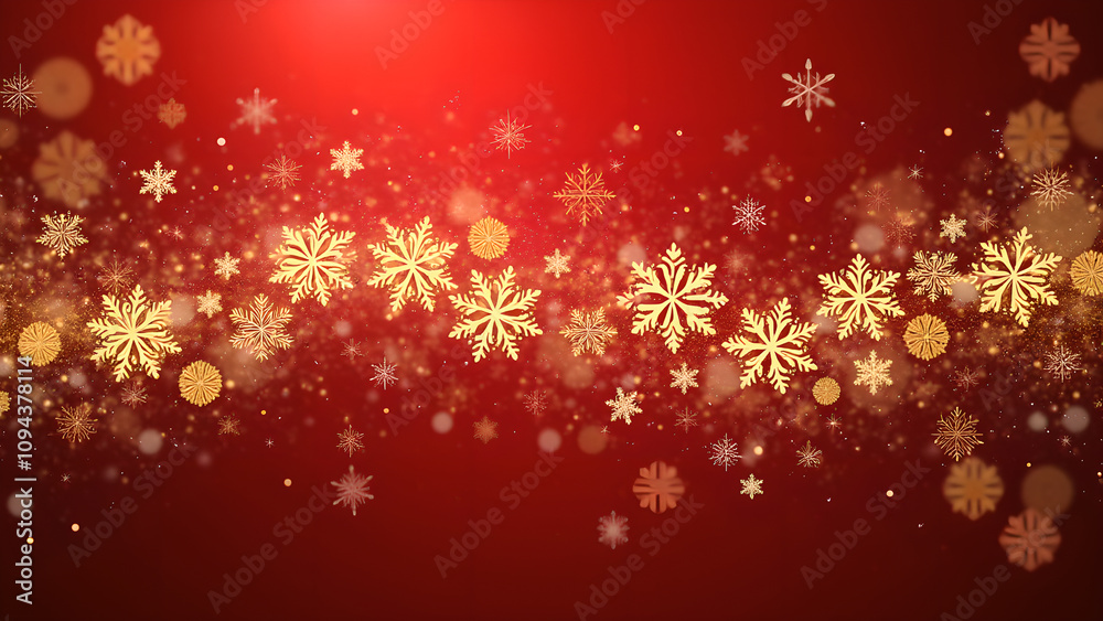 Abstract red and gold Christmas background with snowflakes Abstract red and gold Christmas background with snowflakes