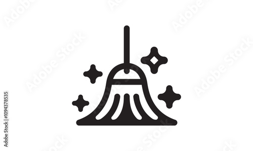 sweeping Clean icon vector house cleaning logo design 