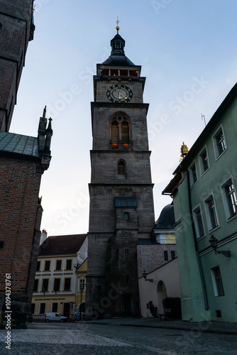 Bílá věž v historickém centru města Hradec Králové. photo