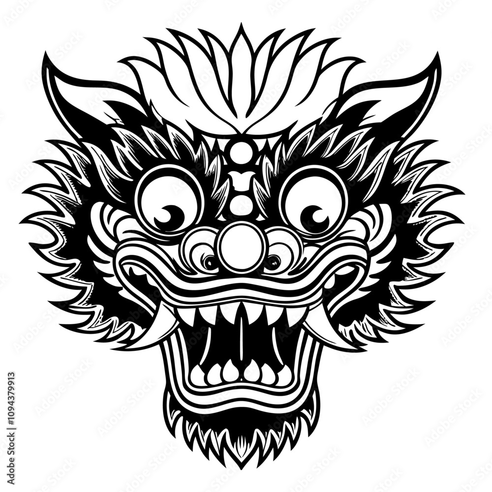 Obraz premium Dragon Art Illustration Shallotte Front view
