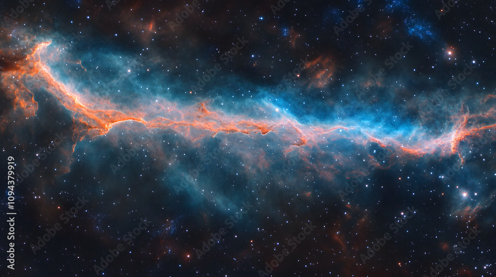 Fototapeta premium A breathtaking cosmic void with interstellar gas clouds creating vivid colors and depth.
