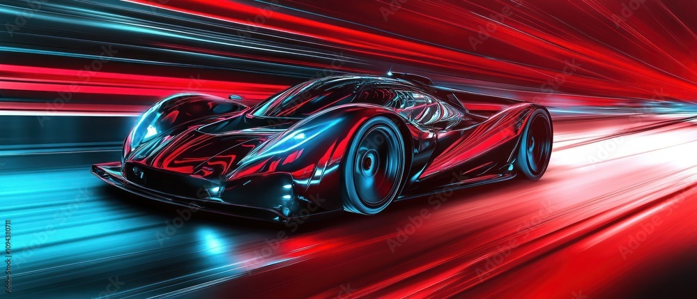 custom made wallpaper toronto digitalDramatic speed car racing in the arena circuit with fast effects background wallpaper AI generated image