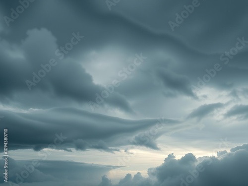 eerie stratocumulus clouds with layered rolled appearance, eerie, layered clouds, mysterious