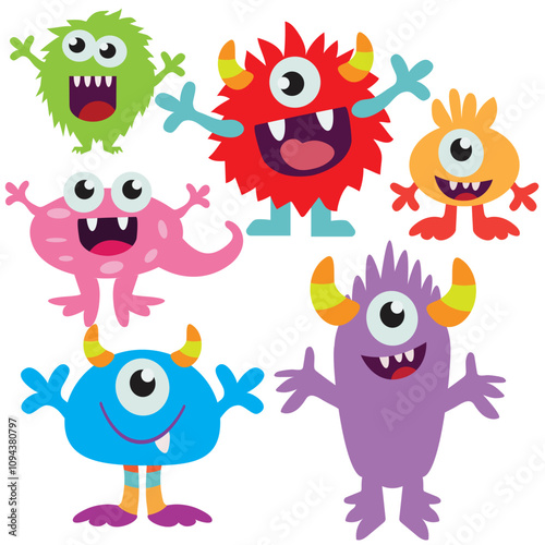 Wallpaper Mural Funny colorful monsters vector cartoon illustration Torontodigital.ca
