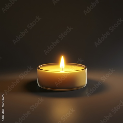 Serenity of a Flickering Candle Flame in a Dimly Lit Setting, Capturing Warmth and Tranquility for Meditation and Relaxation Practices