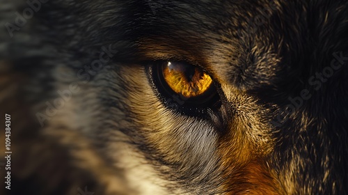 Hyper-Realistic Close-Up of Wolf's Eye