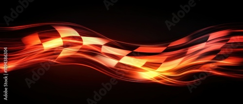 Abstract Racing Flag design with a futuristic checkered pattern background wallpaper AI generated image