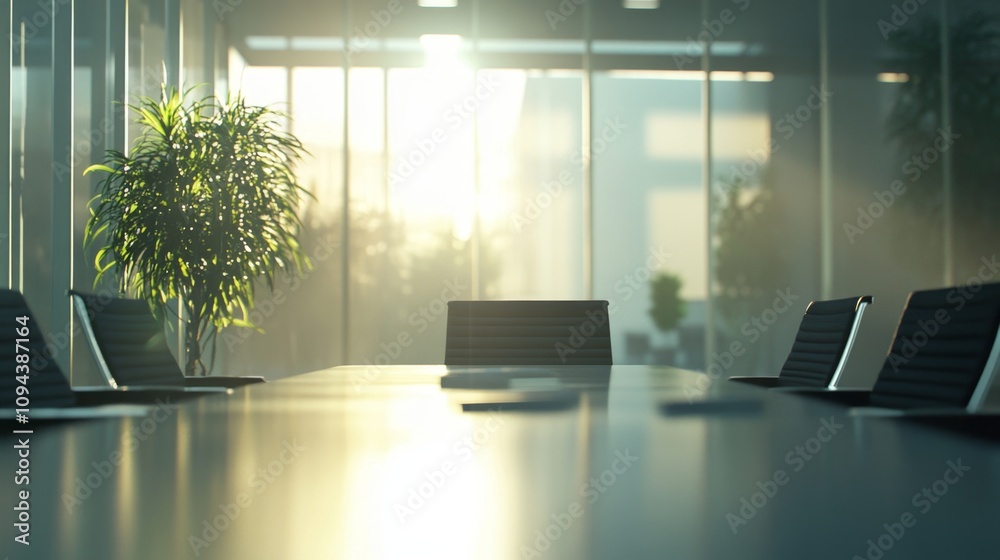 Fototapeta premium Dynamic business meeting modern office corporate discussions bright environment focused view collaboration strategies