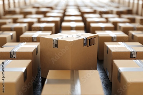 Rows of Cardboard Boxes: A Glimpse into Global Distribution