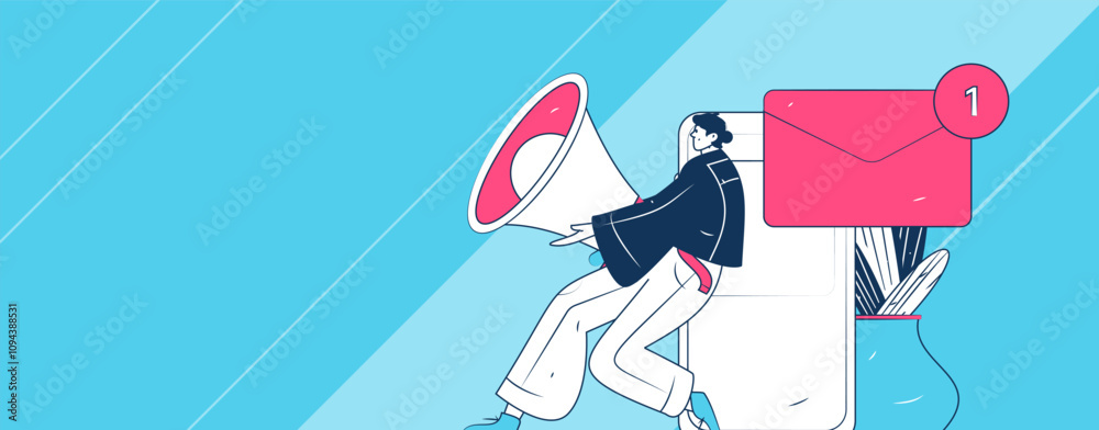 Notification announcement vector creative flat hand drawn illustration
Notification announcement vector creative flat hand drawn illustration