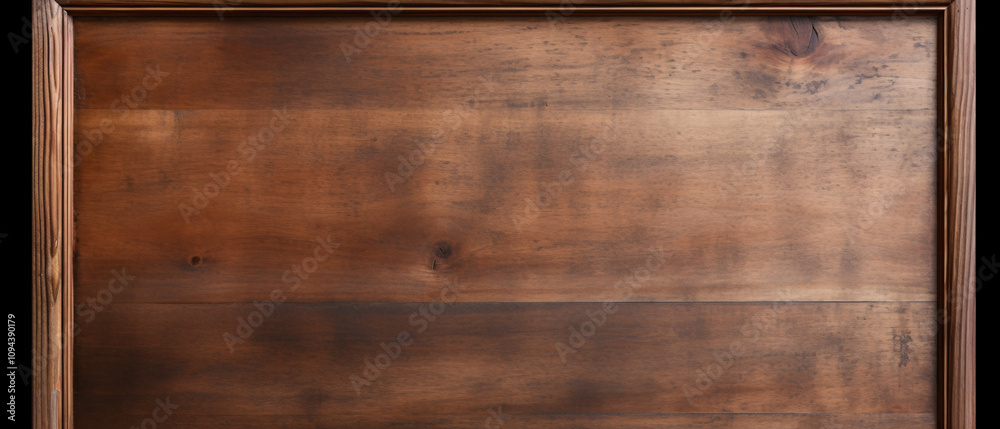 Close-up of a blank wooden frame, showcasing its natural texture, ready for a photo, artwork, or decoration Close-up of a blank wooden frame, showcasing its natural texture, ready for a photo, artwork, or decoration