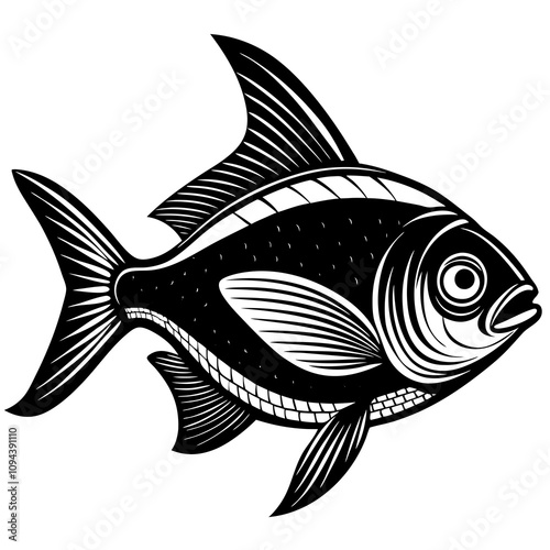 black and white fish