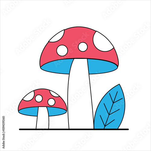 Colored vector illustration of a Mushroom