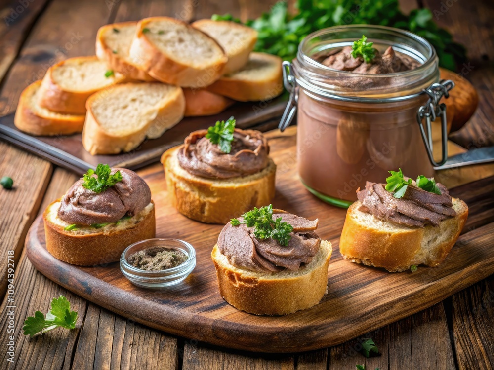 Homemade Chicken Liver Pate & Liverwurst on Baguette - Gourmet Bites Homemade Chicken Liver Pate & Liverwurst on Baguette - Gourmet Bites