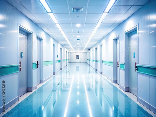 Hospital Hallway AI Photo - Clean Background, Copy Space