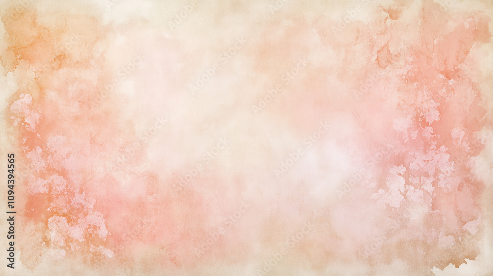 Obraz premium Elegant, light watercolor wash background with soft pink and peach tones fading into each other, smooth, clean edges for a professional and artistic touch.