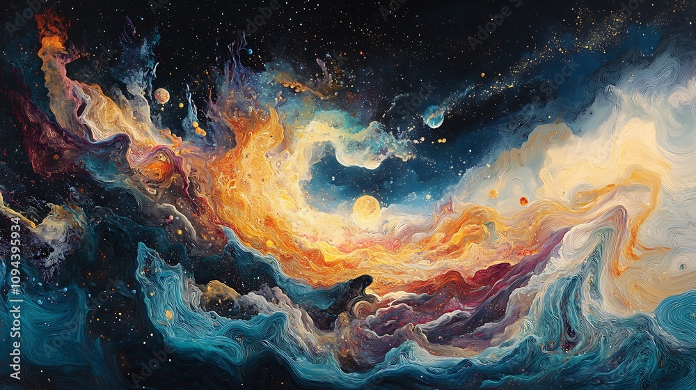 Cosmic swirl of colors outer space digital art universe abstract concept Cosmic swirl of colors outer space digital art universe abstract concept