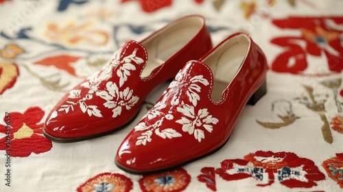 Albania Independence Day Traditional Dance Shoes and Embroidery photo